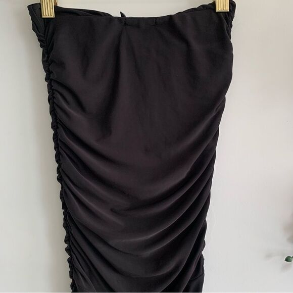PLT BLACK RUCHED MIDI DRESS - Picture 5 of 10